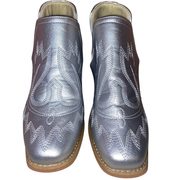 WESTERN BOOTIES (No brand name) in Silver and Tan Size 37(EU) 7(US) - Picture 3 of 11